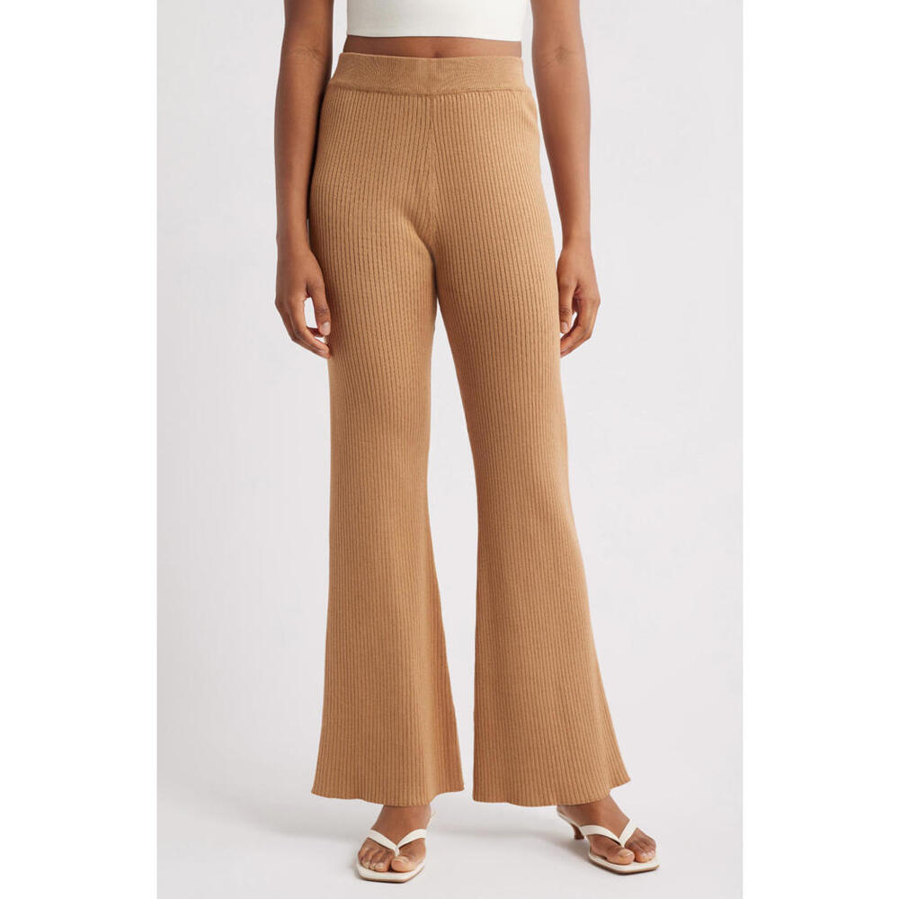 NWT Petal & Pup Lizbeth Knit Pants in Tan Size 8
